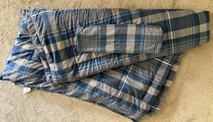 NO RESERVE! POTTERY BARN DORM PLAID COMFORTER & MATCHING SHAM - SIZE FULL - Picture 1 of 10