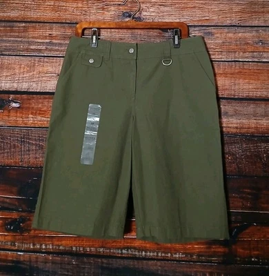Jones New York Sport шорты размер 10 Бермуды ходьбы хлопок Bayleaf зеленый новый с Ярлыками - Изображение 1 из 4