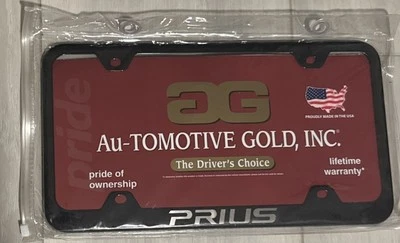 Marco de matrícula TOYOTA PRIUS acero inoxidable NEGRO - AutomotiveDorado Foto 1 de 2