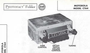 1956 Motorola CTA4 für 1954 Chevy AM Autoradio Photofact Schaltplan Chevrolet - Bild 1 von 2