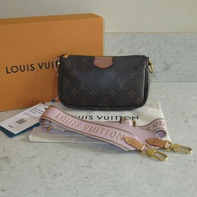 2020 Louis Vuitton Monogram Mini Pochette Pink Strap from Multi Pochette Bag - Image 1 of 4