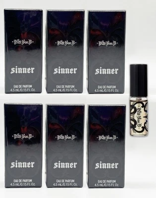 6` x Kat Von D KVD Eau de Parfum SINNER Deluxe Tamaño de Viaje Nuevo en Caja Mini .15 OZ Foto 1 de 4