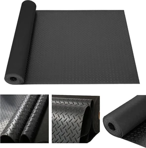16.4 X 3.3Ft Garage Rubber Flooring Roll, 3.2Mm Thickened Diamond Plate Garage F - Picture 1 of 8