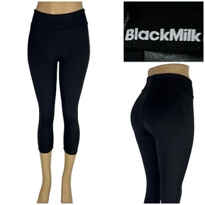 Black Milk Womens Medium Leggings Black Capri Stretch Fitted Gym Performance EUC - Picture 1 of 10