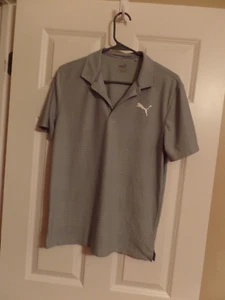 Boy's PUMA Polo/Golf Shirt, Solid Gray Stripes, Size-XL, Excellent Condition - Picture 1 of 8