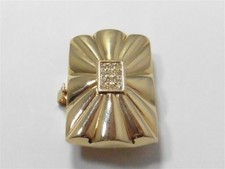 Crystal Belt Buckle Signed Monet Gold Tone