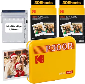 KODAK - Mini 3 Retro 4PASS, Stampante per Foto Portatile (7,6 X 7,6 Cm), Confezi - Foto 1 di 12