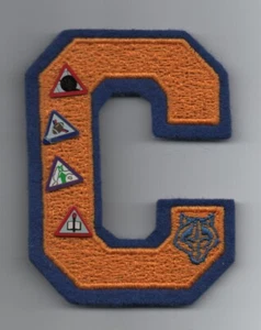 Cub Scout Letter "C" 3.5" Jacket Patch w/ 4 Activity Pins Attached, Mint! - Picture 1 of 1