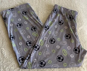 Cat & Jack Boys Gray Black White Soccer Football Baseball Pajama Pants 16 - Picture 1 of 5