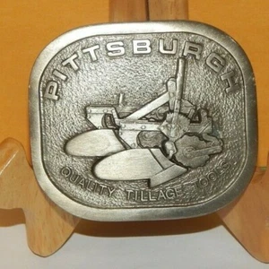 Indiana Metal Craft Brass Belt Buckle Pittsburgh Quality Tillage Farming Tools - Picture 1 of 3