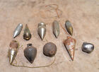 10 vintage & antique plumb bobs brass steel & cast iron collectible tool lot