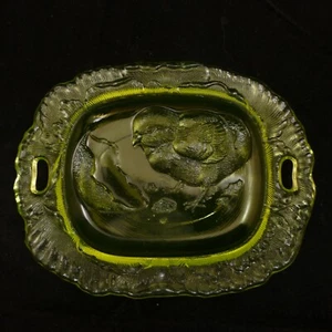VINTAGE 5" CHICK EGG MINI TRAY Yellow Vaseline Glass SUMMIT Westmoreland Chicken - Picture 1 of 10