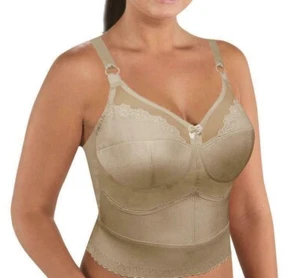 Cortland Shapewear Long Line Wire Free Soft Cup Fawn Shaper Bra Plus Size 44C - Picture 1 of 3