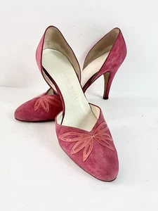 BRUNO MAGLIA*PINK SUEDE LEATHER 4â HEEL PUMP đ SZ 8 - Picture 1 of 12