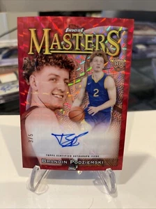 2024 Topps Finest Baloncesto Brandin Podziemski RC Rojo Masters Automático #/5 Novato - Imagen 1 de 4