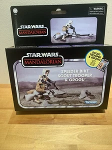 Star Wars The Vintage Collection Speeder Bike Scout Trooper With Grogu - Picture 1 of 11