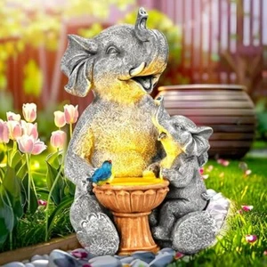 Solar Garden Statues Elephant Garden Decor Outdoor Gardening Gifts for Women - Picture 1 of 6