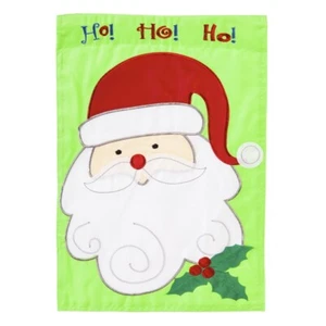 MEADOW CREEK  SANTA  APPLIQUE  MINI GARDEN FLAG free shipping - Picture 1 of 1