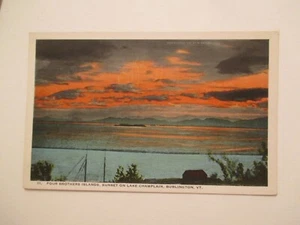 Burlington Vermont Postcard Four Brothers island Lake Champlain VT - Picture 1 of 2