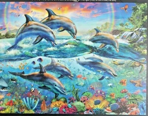 Milton Bradley 500 piece Puzzle Tropical Seaworld Foil Effect Complete Beautiful - Picture 1 of 7
