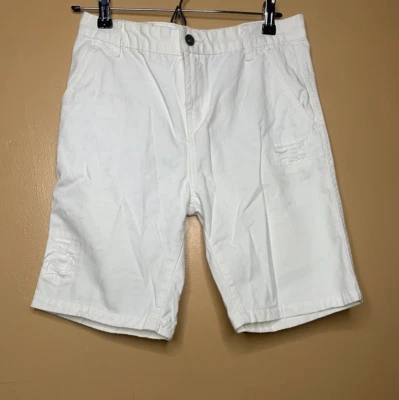DKNY Boys Size 16 White Chino Shorts — Knee Length, Flat Front - Image 1 of 4
