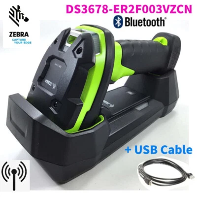 Zebra DS3678-ER Ultra-Rugged Cordless Bluetooth 2D Barcode Scanner Cradle Cable - Image 1 of 4