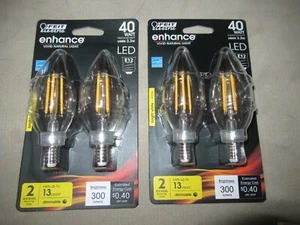 Feit Electric LED Light Bulb Blunt Tip Clear E12 Bright White (21354) 2 Pack x 2 - Picture 1 of 2