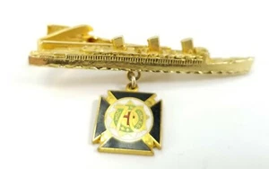 Tempelritter Krawattennadel Schiff Freimaurer In Hoc Signo Vinces Selten - Bild 1 von 3