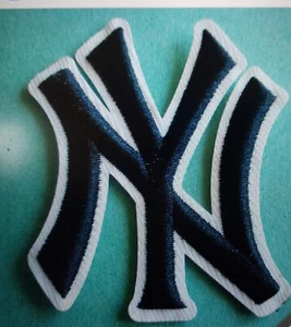 New York Yankees (Black Letters White Border) MLB Baseball New Iron-On Patch 2½" - Picture 1 of 1