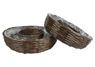 Weide Pflanzring 2er Set - 45 / 40 cm - Pflanzschale Blumenkorb Weidenkranz rund - Bild 1 von 3