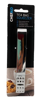 Chef Aid Tea Bag Squeezer Strainer Holder Easy Tea Making Tool Stainless Steel - Image 1 of 3