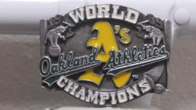 Siskiyou 1989 Oakland Athletics World Champions Belt Buckle (New In Box). - Image 1 of 4