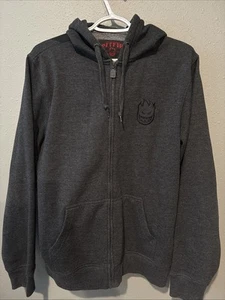 Spitfire Mens Medium Charcoal Hoodie Zip Up Sweatshirt Casual Skater Street Wear - Picture 1 of 4