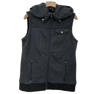 Burton Vest Womens M/L Dark Gray Hooded Cotton Blend Full Zip Travel Outdoor - Picture 1 of 13