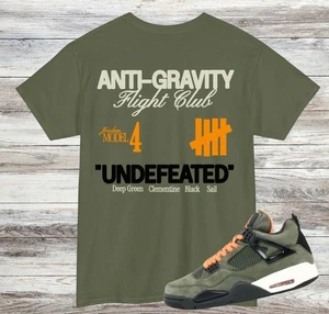 Jordan 4 Undefeated Sneaker Match Shirt, Deep Green Clementine Black Sail - Picture 1 of 3