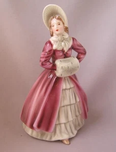 Keramos Glass Porcelain Purple White Lady with Muff VIVIAN Wien Austria Vienna - Picture 1 of 1