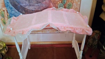 Cubierta de dosel rosa Barbie años 80 blanco con dosel muebles y cubierta de cama  Foto 1 de 4