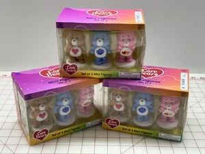 3 SETS of Care Bears Set of 3 Mini Figures New Collectible Care Bear Figurines - Picture 1 of 9