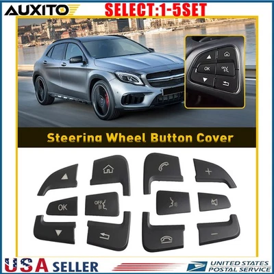 Cubiertas de botones de volante negras para Mercedes Benz CLA 2015-2019 12-60X Foto 1 de 2