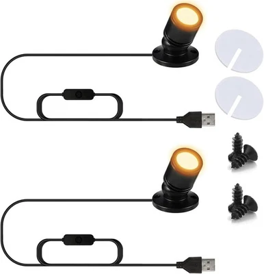 USB Powered Mini Spotlights for Displays 2-Pack – 5V Small LED Spot Lights Indoo - Image 1 of 4