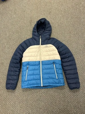 LL Bean Jacket Mens Small Blue Puffer Full Zip 650 Downtek Down Fill Hooded - Image 1 of 4