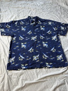 Guy Harvey Herren Afico Bluewater 2X Button Up Hemd Hai Fisch Design Baumwolle - Bild 1 von 7