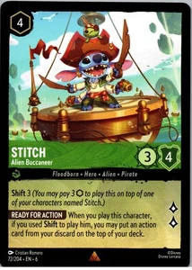 Stitch - Alien Buccaneer - Rare - Azurite Sea - 72/204 - NM - Regular - Picture 1 of 2