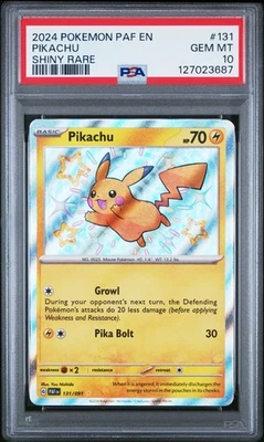2024 Pokemon Paldean Fates SV04.5 Pikachu #131/091 PSA 10 English Shiny Rare - Image 1 of 2