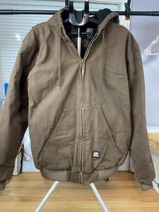 Berna Workwear XL Giacca Alta Marrone Anatra con Cappuccio Misto Cotone Foderato Cappotto da Lavoro - Foto 1 di 11
