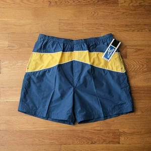 Vintage Reebok Blue Mesh Lined Color-block Swim Trunk Shorts Sz XL NWT 90s Retro - Picture 1 of 9