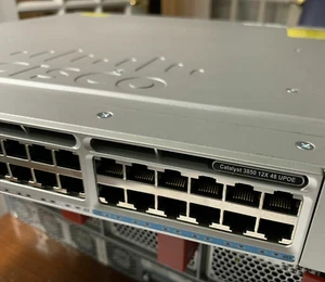Cisco WS-C3850-12X48U-L Switch 48Port Gigabit PoE+ With C3850-NM-4-1G Single Pwr - Picture 1 of 5