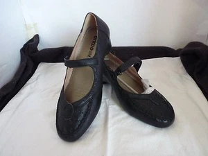ARKOO BLACK LADIES LEATHER SHOES LOW HEEL NEW SIZE 39 SIZE 8 - Picture 1 of 5