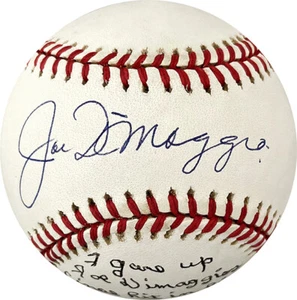 Joe DiMaggio & Al Milnar Autographed AL Baseball with 56 Game Hitting Streak PSA - Picture 1 of 4