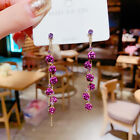 Petal Drop Earrings Long Red Purple Tassel Shape Romantic Sweet Girls Weddin Sn?